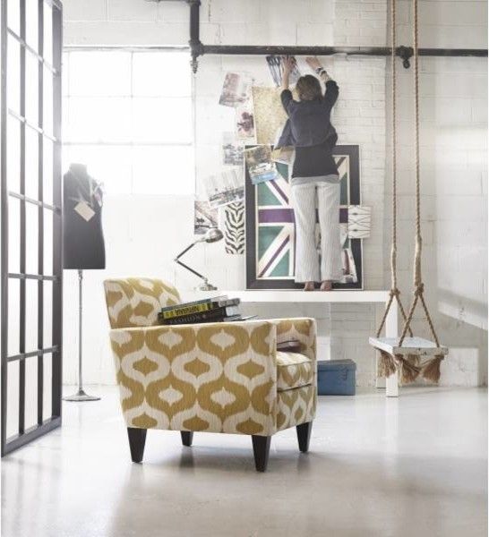 Rolly Chair for a Transitional Living Room with a Geometric and Rolly Chair in Sunflower by Homeware