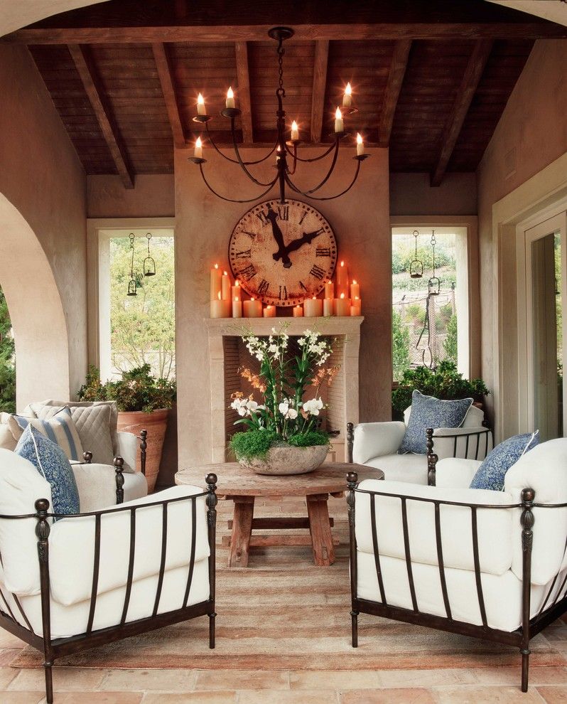 Rose Tarlow for a Shabby Chic Style Patio with a Arched Doorway and Wendi Young Design by Wendi Young Design