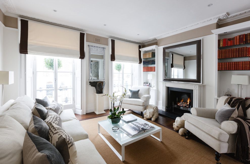 Rotmans Furniture for a Traditional Living Room with a Brown Wall and Antigua House by Maurizio Pellizzoni Ltd