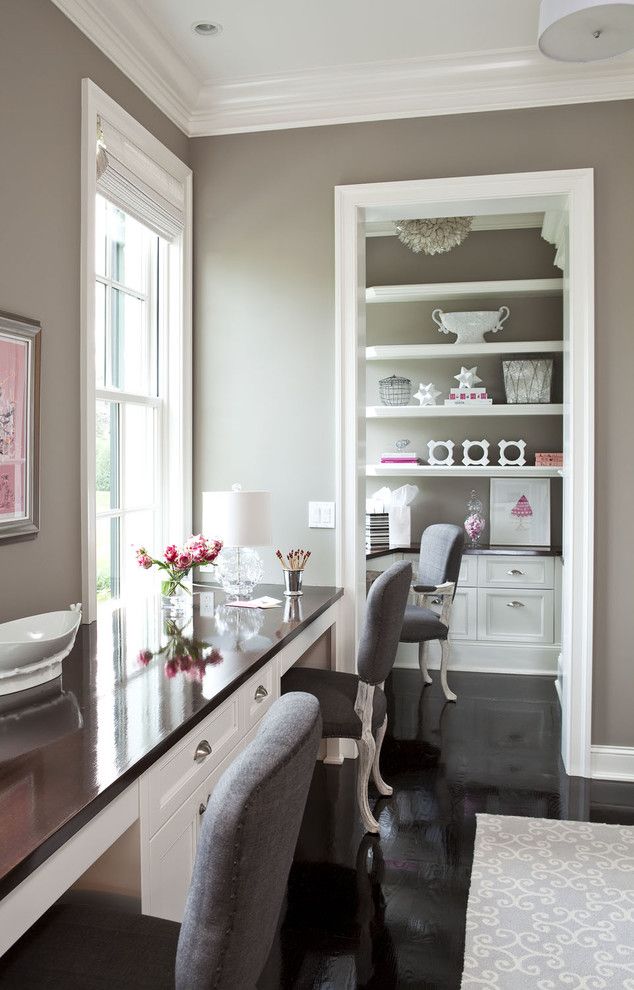 Ryland Homes Reviews for a Traditional Home Office with a Pink and Parkwood Road Residence Office by Martha O'hara Interiors