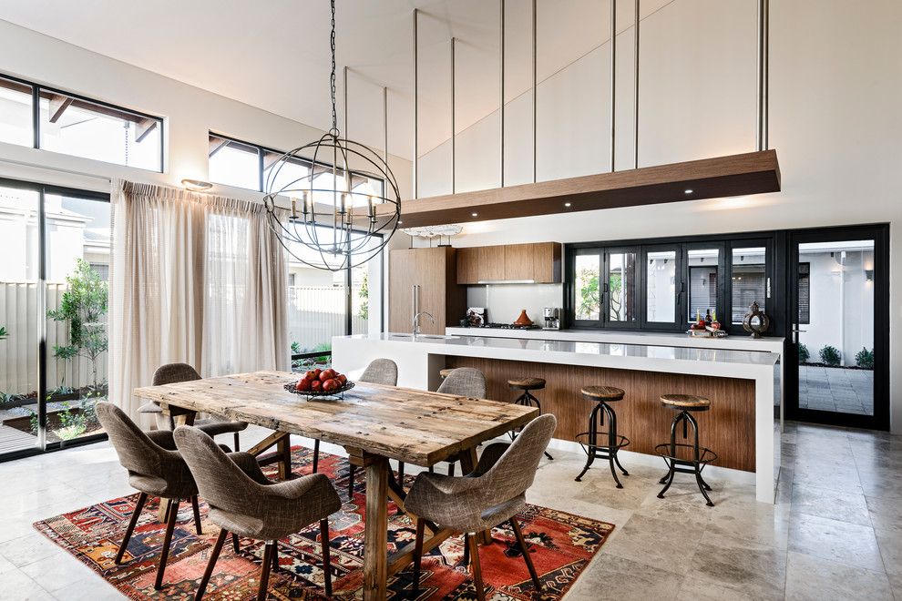 Sallys Store for a Contemporary Dining Room with a Counter Stools and Rbc Bletchley Loft   Dining & Kitchen by Jodie Cooper Design