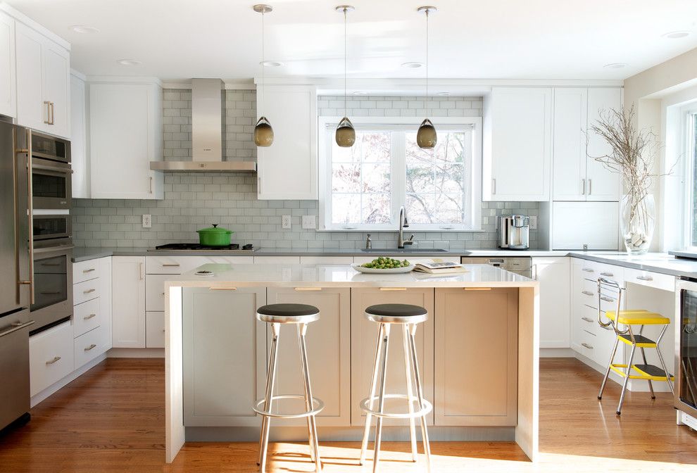 Sanded vs Unsanded Grout for a Contemporary Kitchen with a Cooktop and Modern Kitchen & Master Bathroom   Windsor, Ct by Taylor Bryan Company