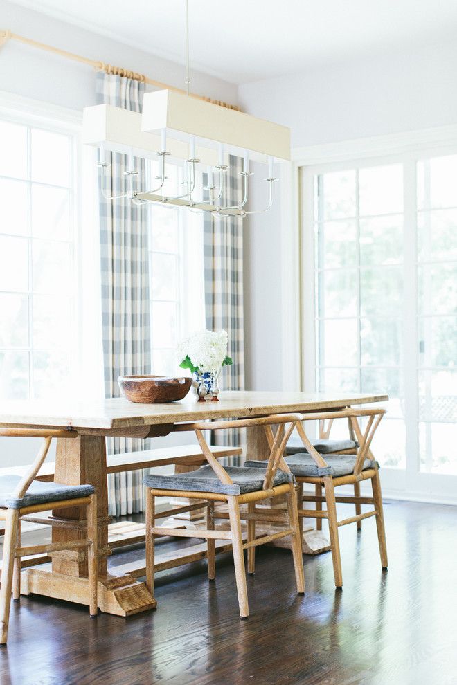 Sarreid for a Transitional Dining Room with a Wishbone Chair and Rochester Residence by Kate Marker Interiors