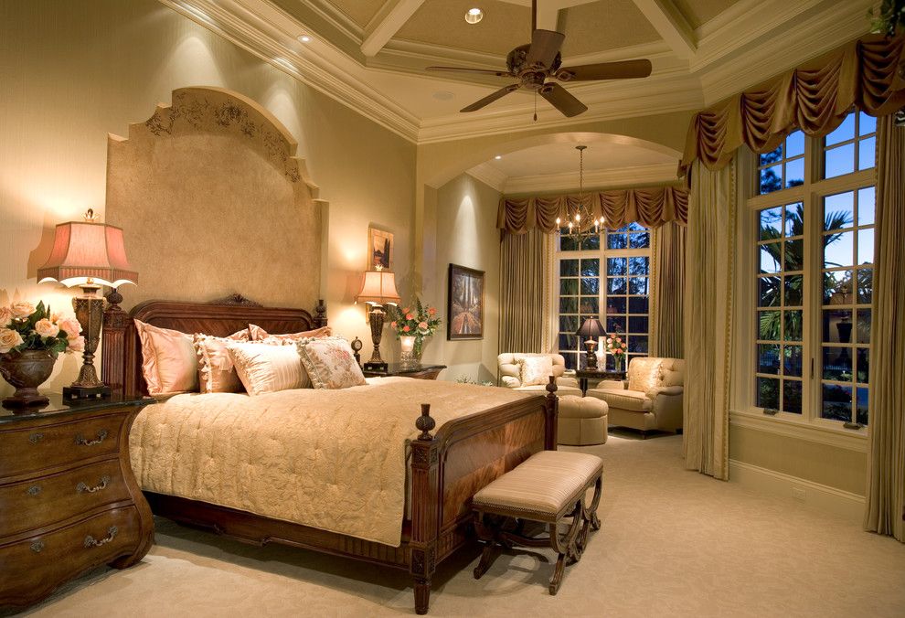 Sater Design for a Traditional Bedroom with a Beige Bedding and Sater Group's 