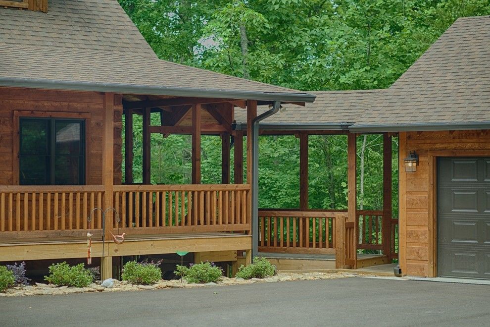Satterwhite Log Homes for a Rustic Spaces with a Satterwhite Log Homes and Modified Misty Ridge   Ellijay, Ga by Satterwhite Log Homes