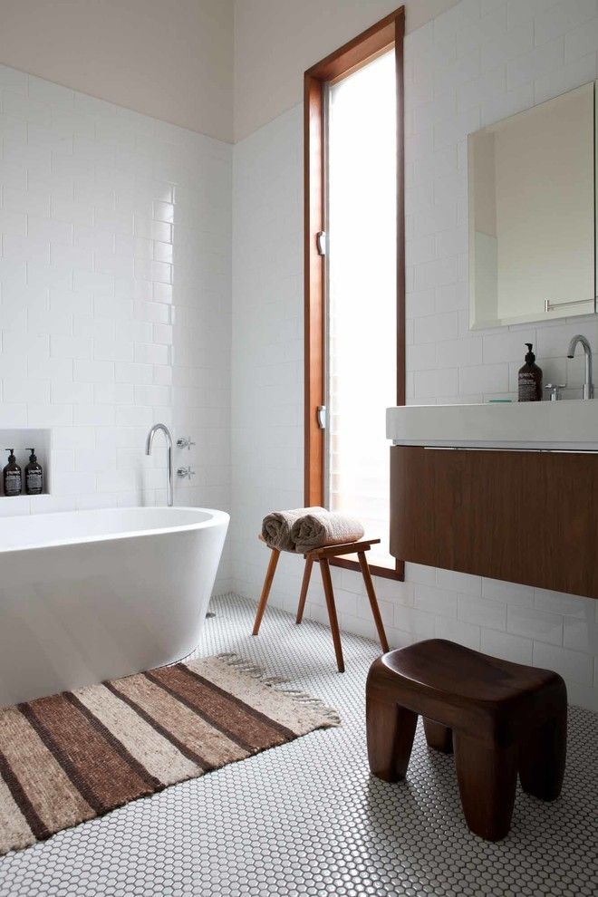 Schmitt Furniture for a Midcentury Bathroom with a Duravit and H&d House   One Small Room Design by One Small Room   Osr Interiors & Building Design