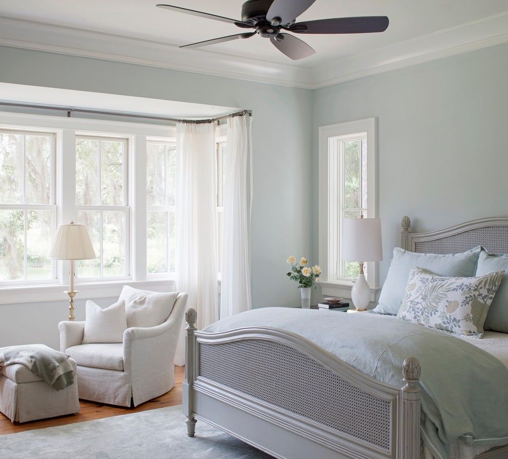 Sea Salt Sherwin Williams for a Traditional Bedroom with a Southern Style and Private Residence by Pearce Scott Architects