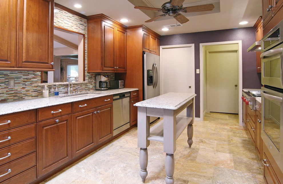 Sensa Granite for a Contemporary Kitchen with a Glass Iridescent Backsplash and Dallas/ Contemporary by the Kitchen Source