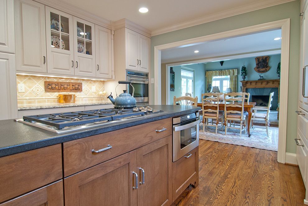 Sensa Granite for a Traditional Kitchen with a Microwave on Island and Dallas/ Traditional by the Kitchen Source