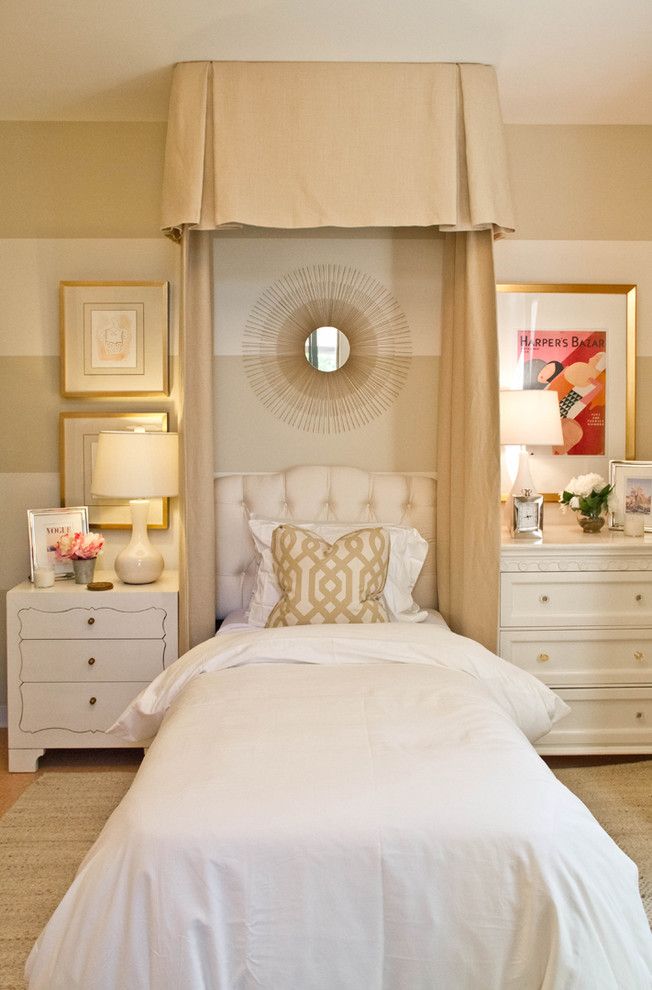 Shabby Sheek for a Traditional Bedroom with a White Bedding and Jessica Bennett Interiors by Erika Bierman Photography