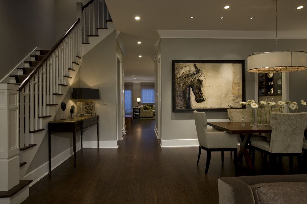 Shaker Beige for a Traditional Dining Room with a Recessed Lighting and Honore Transitional Dining Room by Michael Abrams Limited