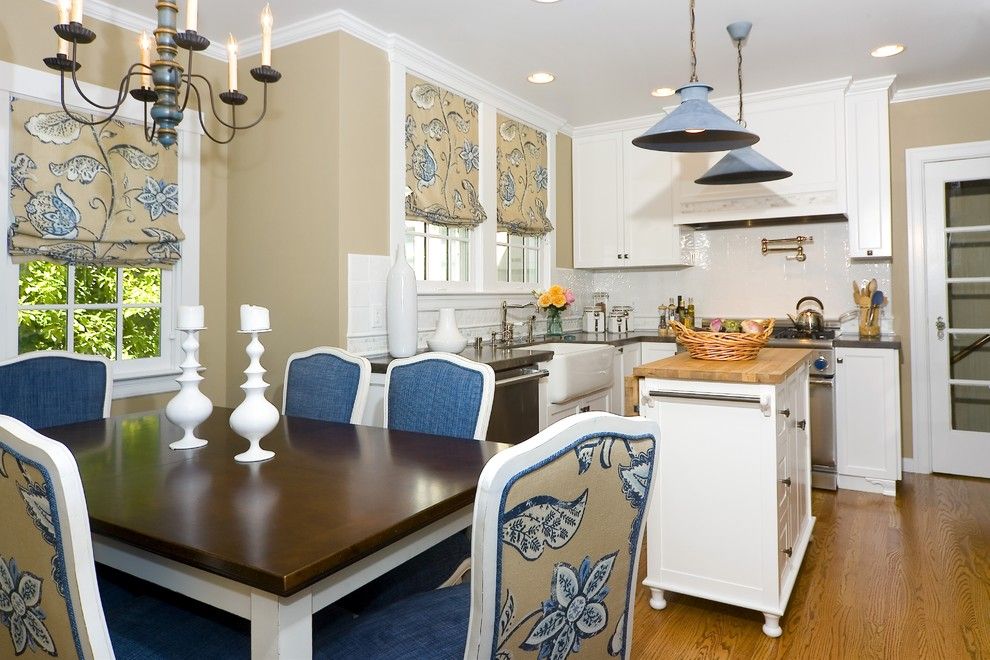 Shaker Beige for a Traditional Kitchen with a Hardwood Floors and Burlingame Residence Two by Amoroso Design