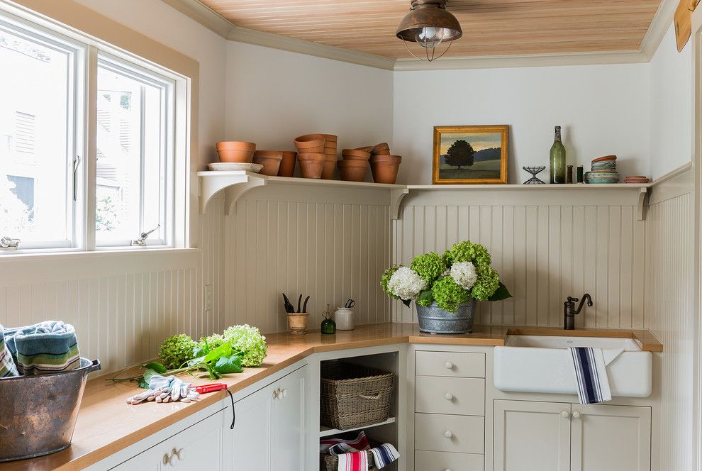 Shaker Beige for a Traditional Shed with a Beadboard Ceiling and Before & After   New Old House by Carpenter & Macneille