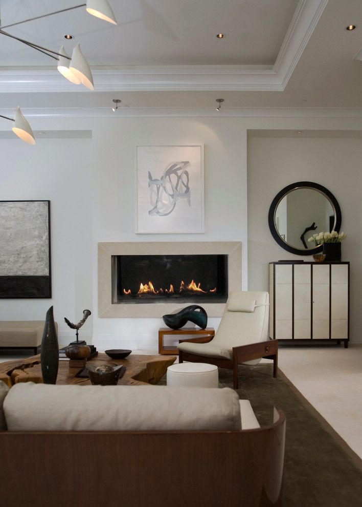 Sherwin Williams Alabaster for a Modern Living Room with a Modern Light Fixture and High Rise Residence by Peace Design