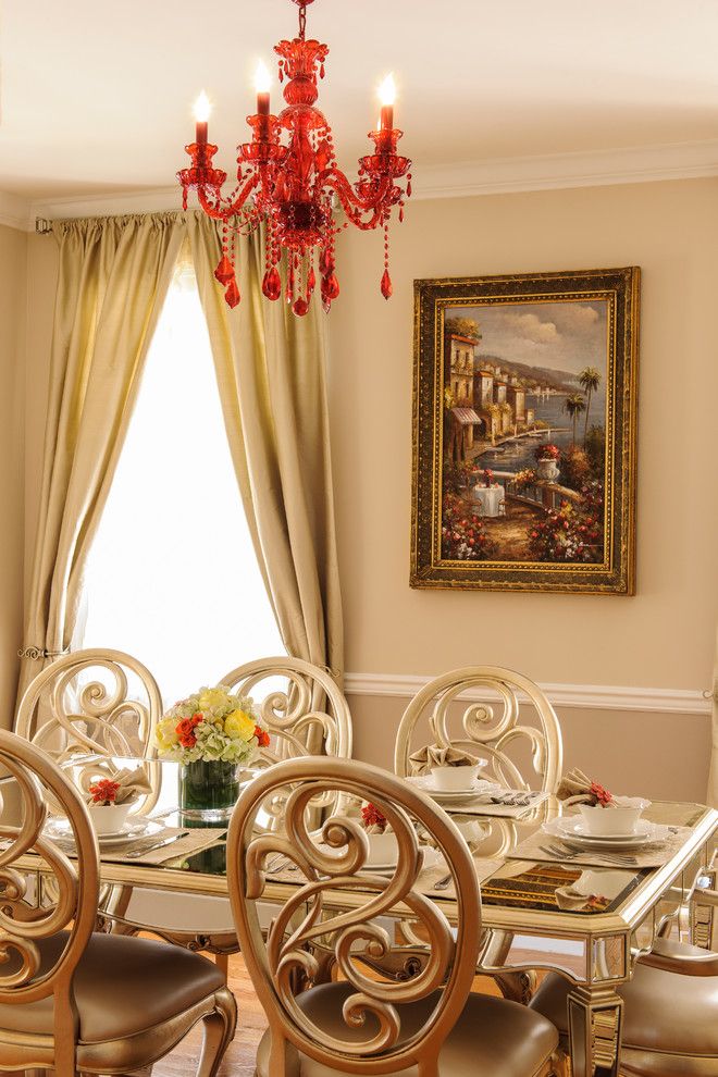 Sherwin Williams Alabaster for a Traditional Dining Room with a Rectangular Dining Table and Dining Room by Vi Design