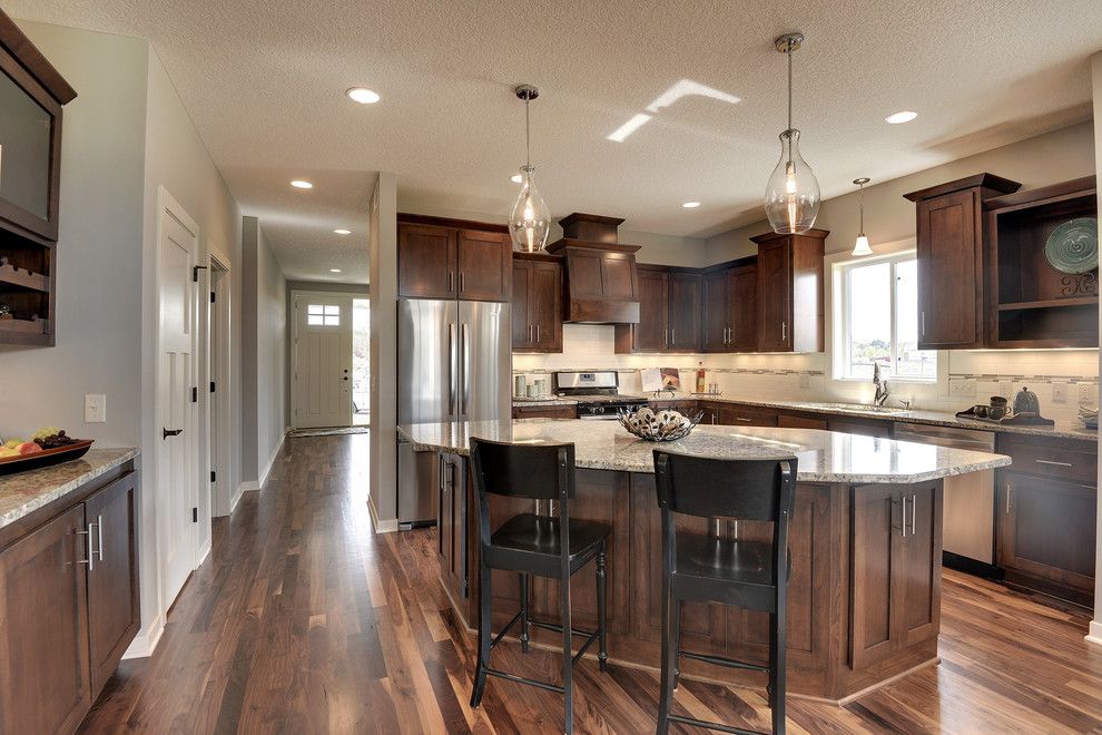 Sherwin Williams Anew Gray for a Transitional Kitchen with a Grey and the Trillium Ii by Iverson Homes