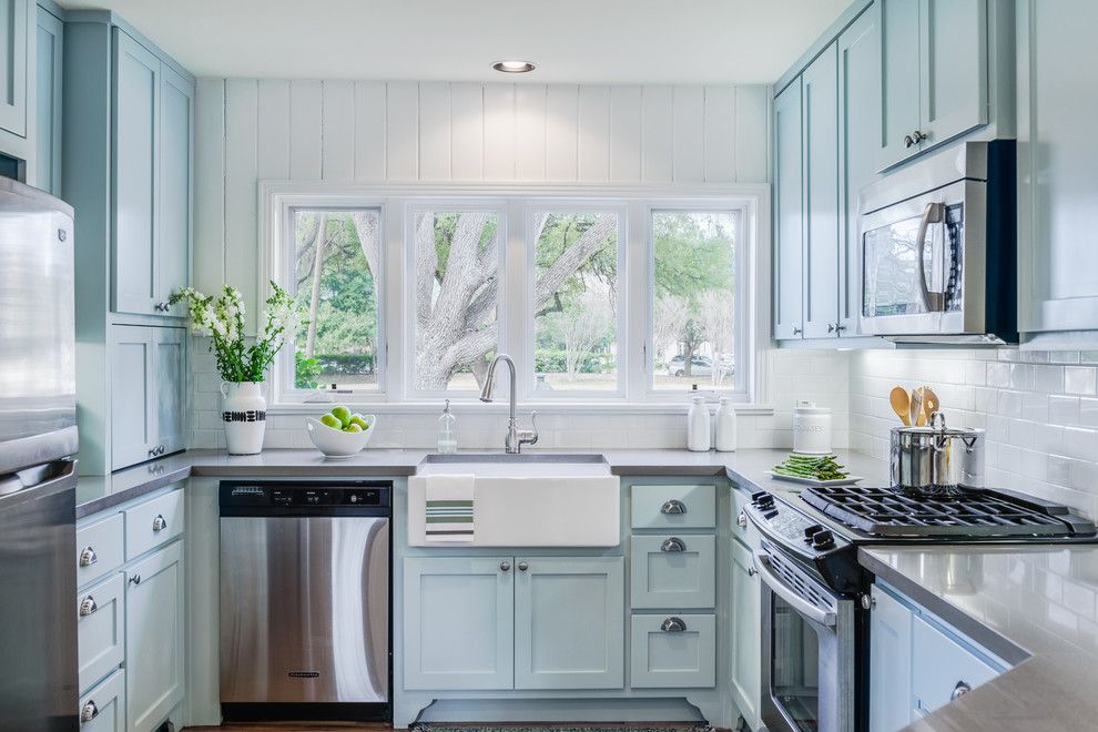 Sherwin Williams Cabinet Paint for a Traditional Kitchen with a Microwave Over Range and Contemporary Mid Century Kitchen Remodel by J. Bryant Boyd, Design Build