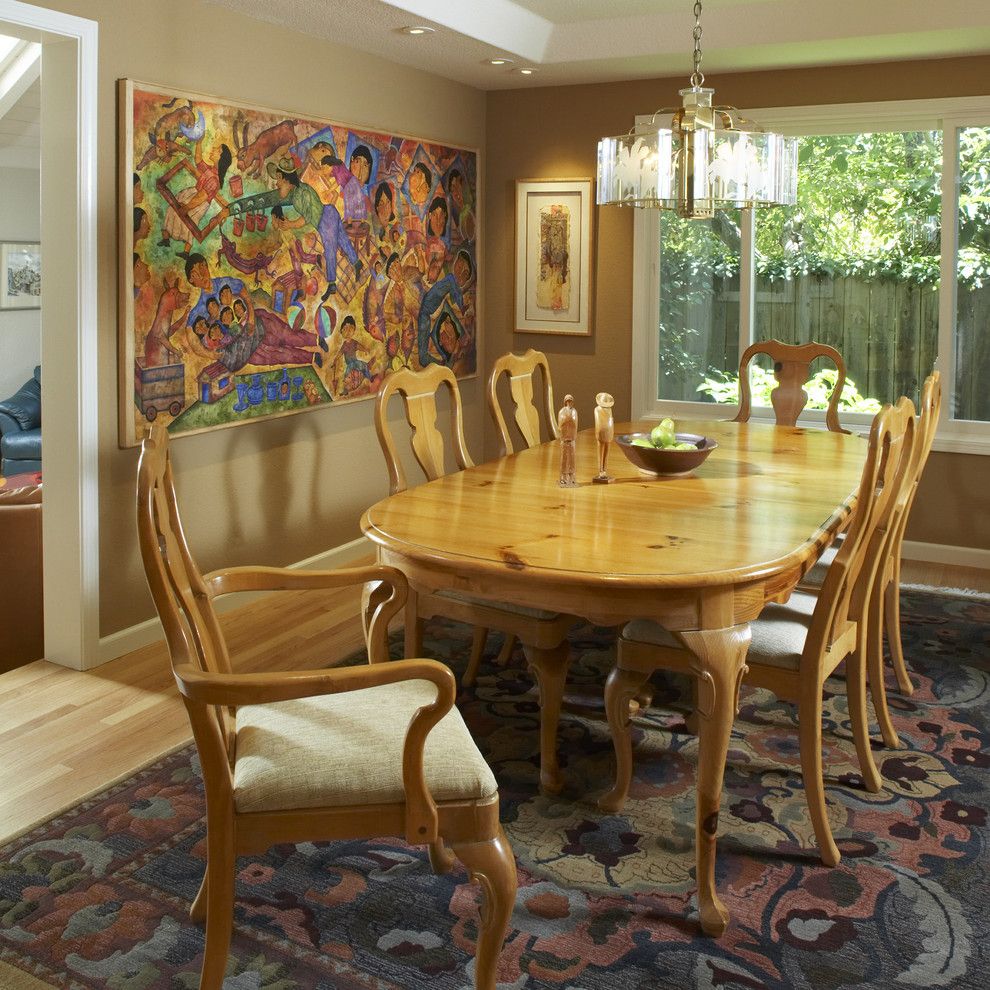 Sherwin Williams Deckscapes for a Traditional Dining Room with a Chandelier and Dining Room by Harrell Remodeling