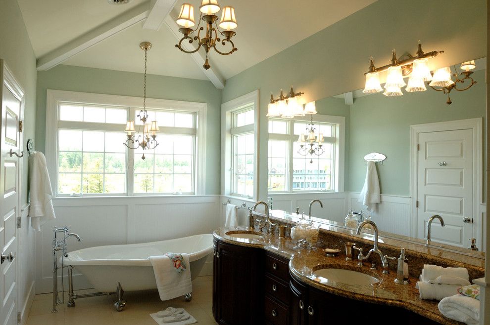 Sherwin Williams Dover White For A Traditional Bathroom With A