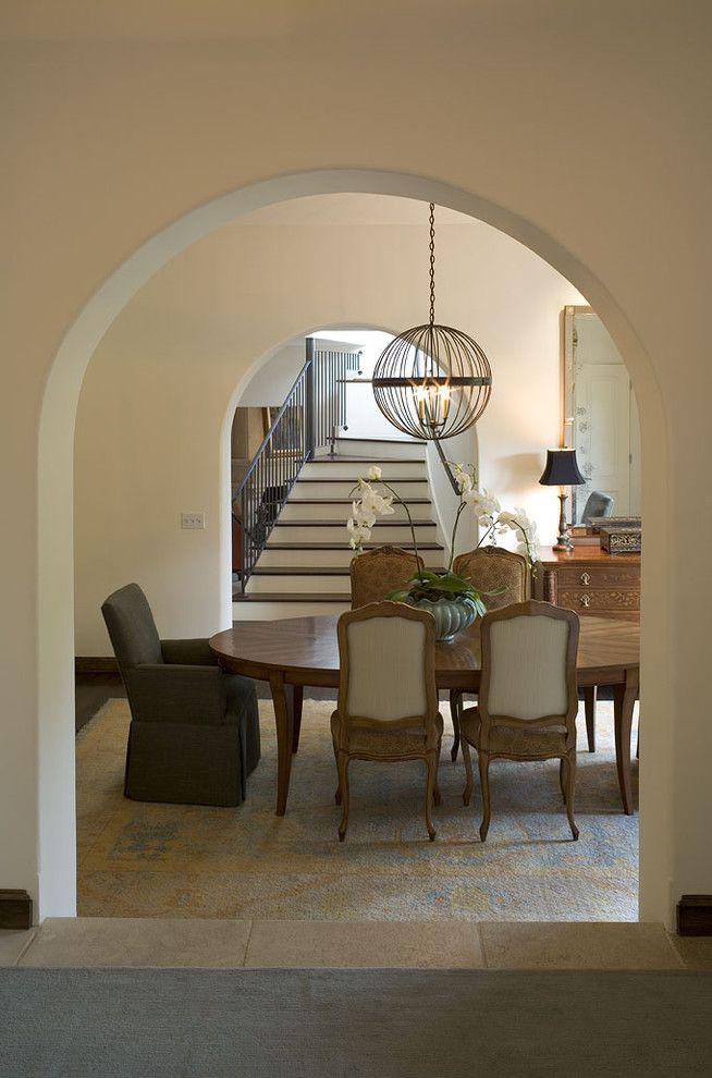 Sherwin Williams Pure White for a Traditional Dining Room with a Dining Area and Greenlee Dining by Hugh Jefferson Randolph Architects