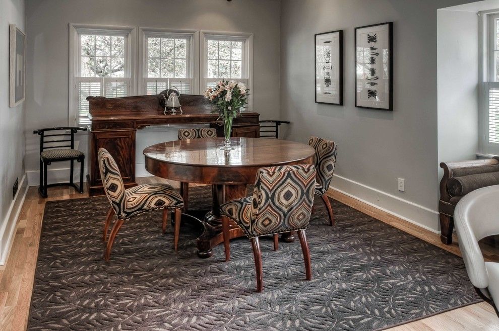 Sherwin Williams Repose Gray for a Traditional Dining Room with a Upholstered Chairs and Omaha Home by Lk Design