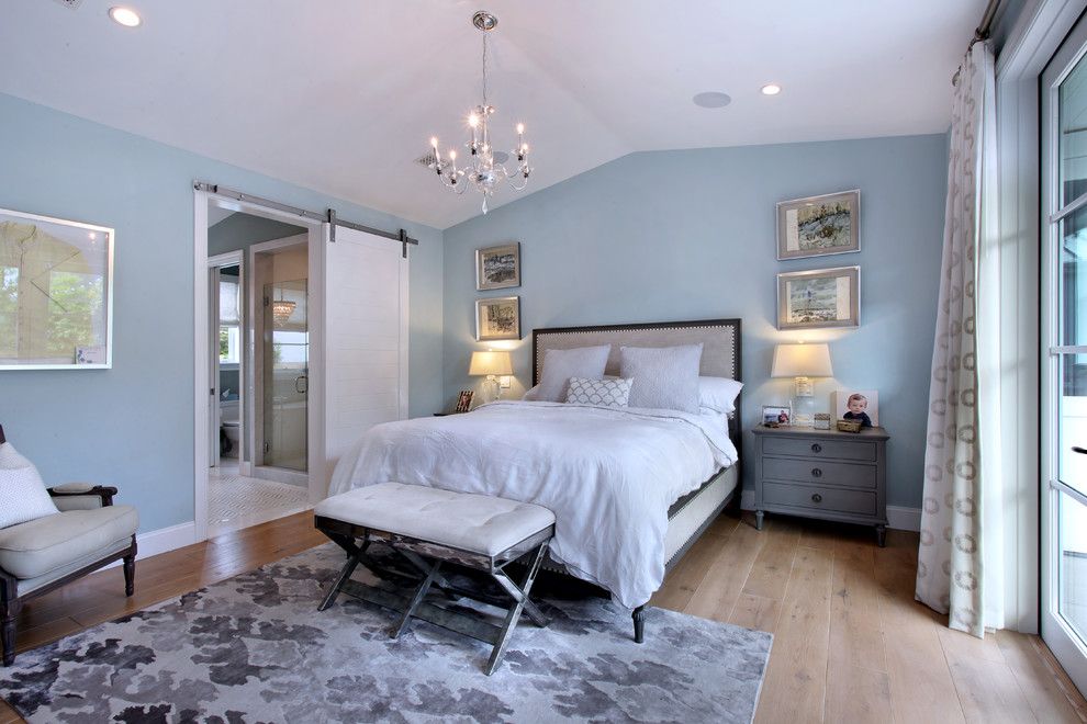 Sherwin Williams Silvermist for a Transitional Bedroom with a Transitional and Broadway by Brandon Architects, Inc.