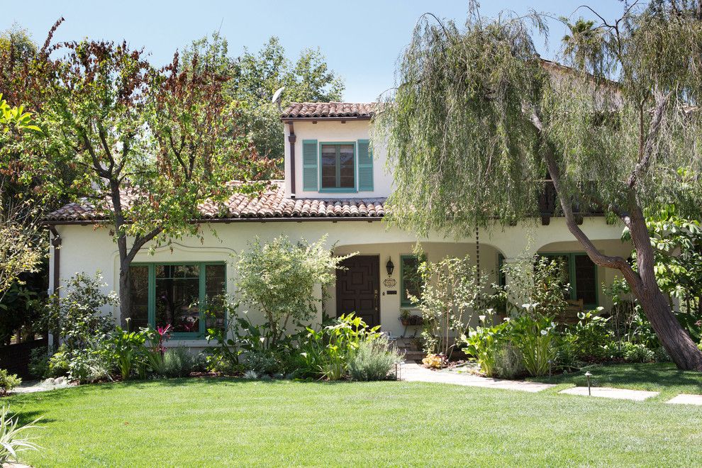 Shutterbug Santa Rosa for a Mediterranean Exterior with a Vintage Radio and Spanish Bohemian in South Pasadena by Charmean Neithart Interiors, Llc.