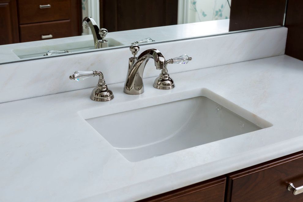 Sigma Faucets for a Traditional Bathroom with a Cadenza Granite and Elegant Family Home by Cadenza Granite and Marble