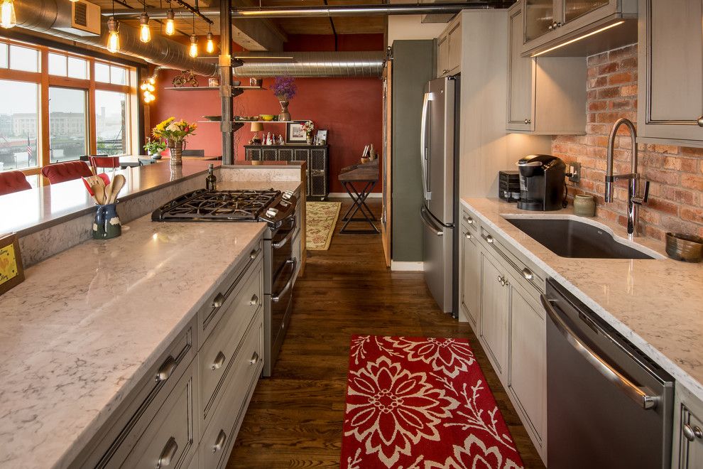 Silestone for a Industrial Kitchen with a Makeover and Warehouse Loft Gets a Customized Makeover, Stays Urban by Silent Rivers Design+Build