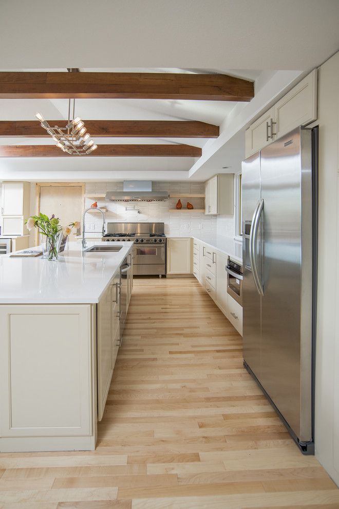 Silestone Quartz for a Transitional Kitchen with a White Countertop and Sequoyah Residence by Ispace, Llc