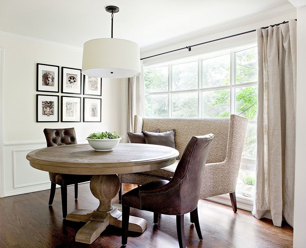 Simons Hardware for a Traditional Dining Room with a Oversized Window and Lakemont by Marianne Simon Design