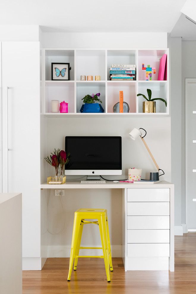 Simplex Homes for a Contemporary Home Office with a Task Lamp and Australian Modern by Kim Pearson Pty Ltd