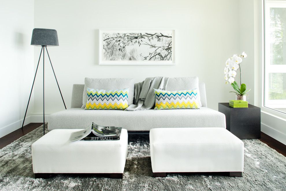 Simplicity Sofas for a Contemporary Family Room with a West Coast Modern and Lion's Bay by Kelly Deck Design