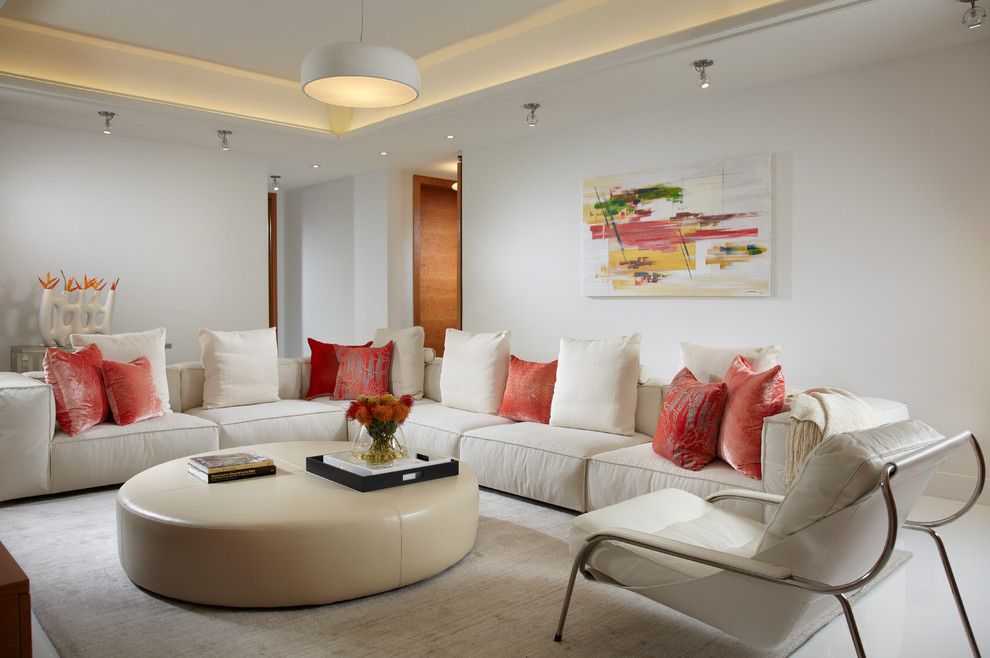 Slv Lighting for a Contemporary Living Room with a Beige Sofa and by J Design Group   Modern Interior Design in Miami   Miami Beach   Contemporary by J Design Group   Interior Designers Miami   Modern