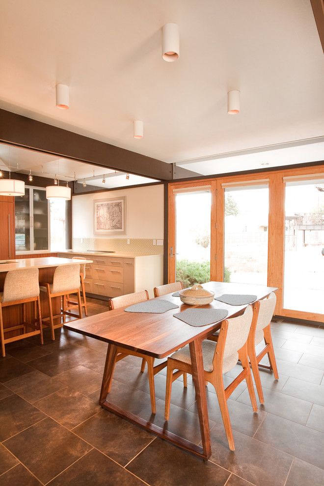 Slv Lighting for a Modern Kitchen with a Tile Floor and Busch House   Kitchen by Vega Architecture