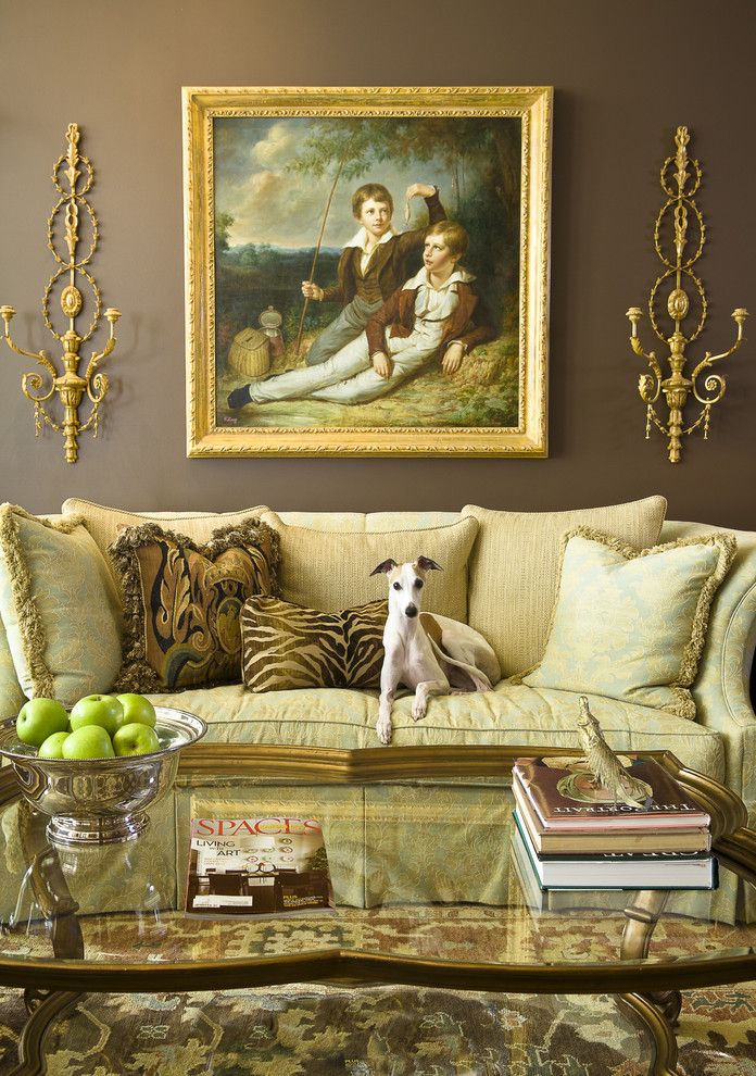 Sofa Mart for a Victorian Living Room with a Whippet and Mccroskey Interiors by Mccroskey Interiors