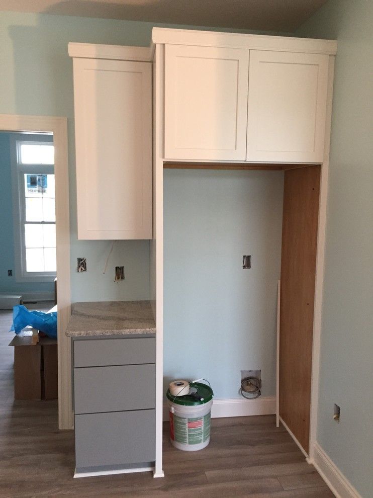 Solera Sinks for a Beach Style Kitchen with a Blue and Marblehead Vacation Home by Britany Grieger with Modern Builders Supply