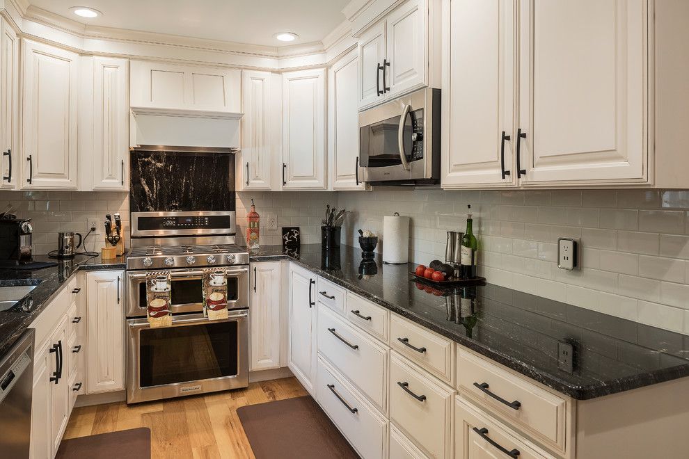 Solera Sinks for a  Kitchen with a Black Hardware and Davis Kitchen by Morrell Construction