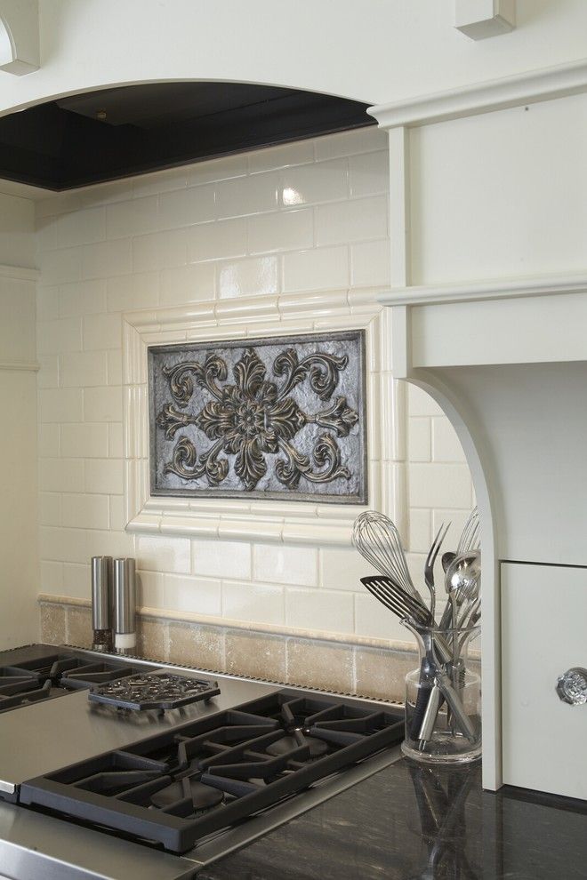 Sonoma Tile for a Traditional Kitchen with a Tile Backsplash and Kitchen Range by Hendel Homes