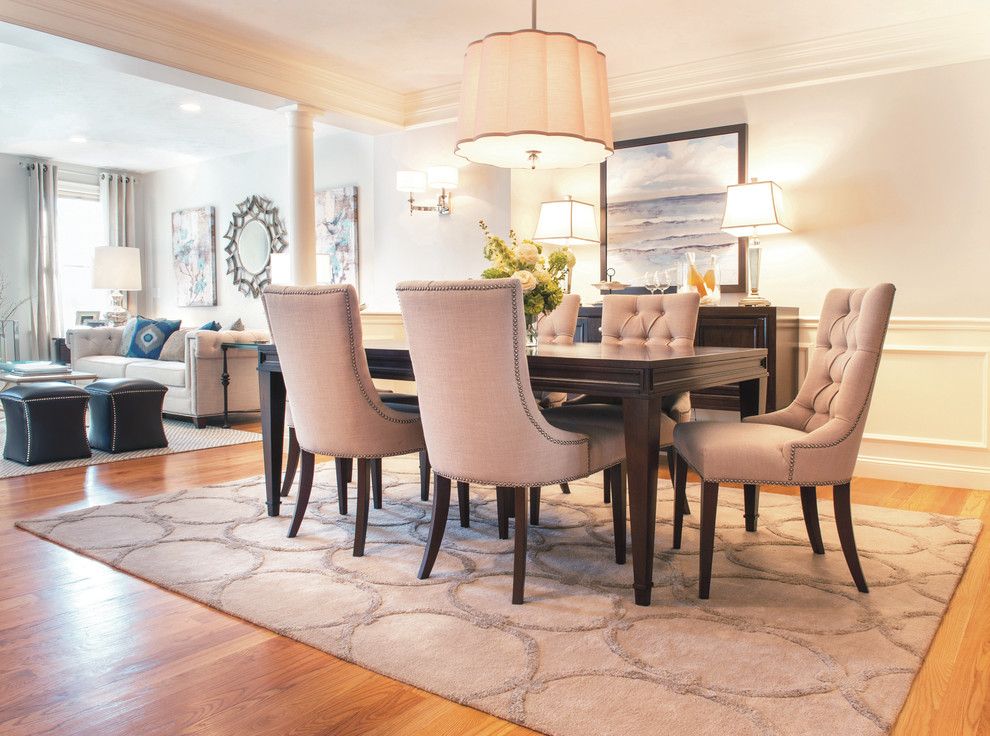 Sprintz Furniture for a Transitional Dining Room with a Dark Wood Sideboard and Dining Space by Refined