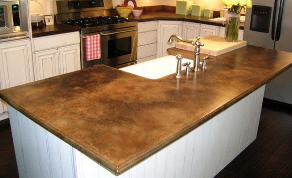 Stained Concrete Countertops for a  Spaces with a  and Brown Concrete Countertop by Jgbjo