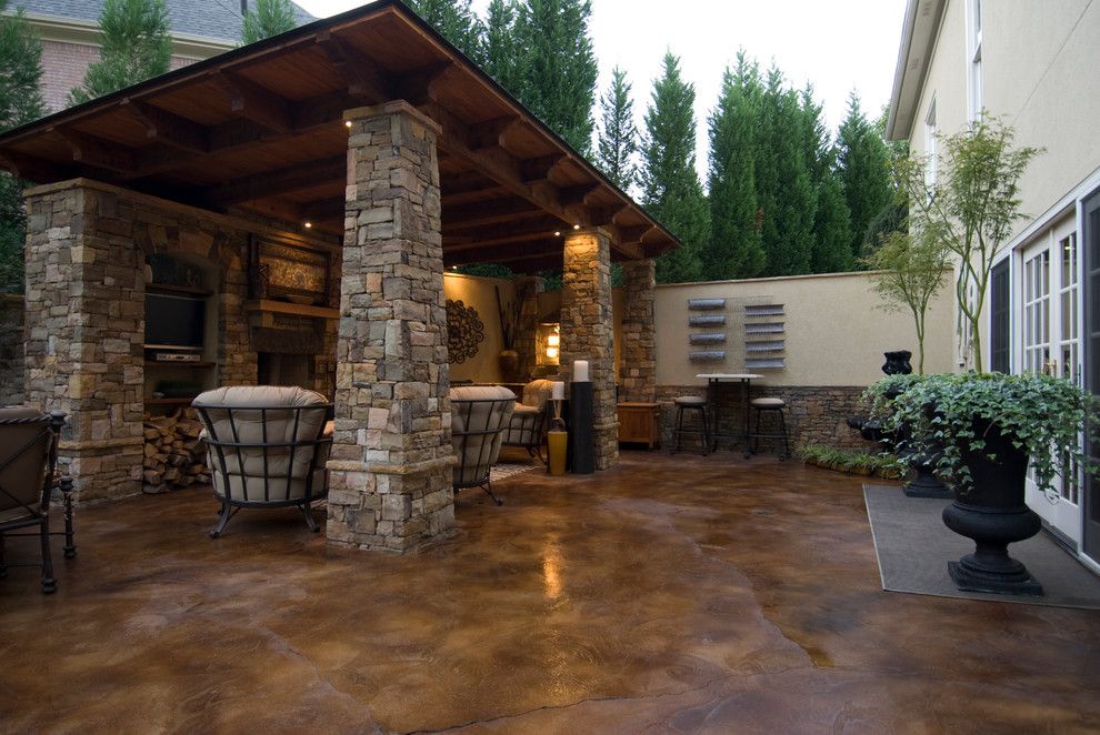 Stained Concrete Patio for a Traditional Patio with a Patio and Outside's Portfolio Shots by Outside Landscape Group