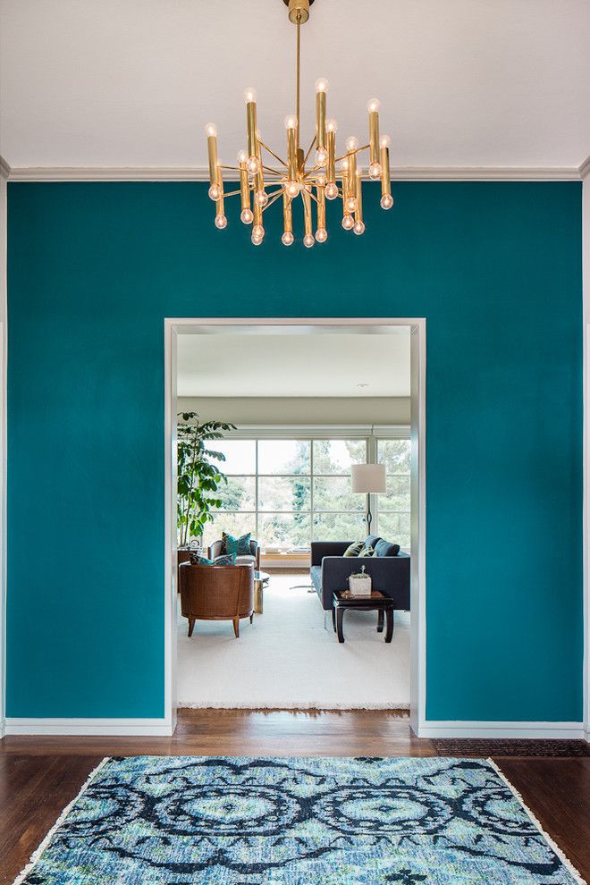 Stark Carpet for a Contemporary Entry with a Crown Molding and Entry Way by Cheryl Burke Interior Design