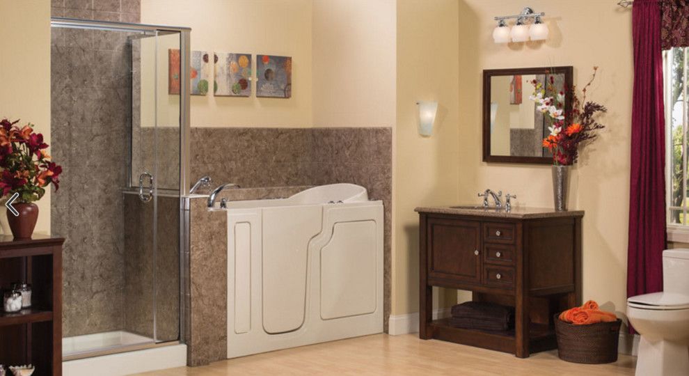 Statewide Remodeling for a Contemporary Bathroom with a Shower and Bathroom Remodels by Statewide Remodeling