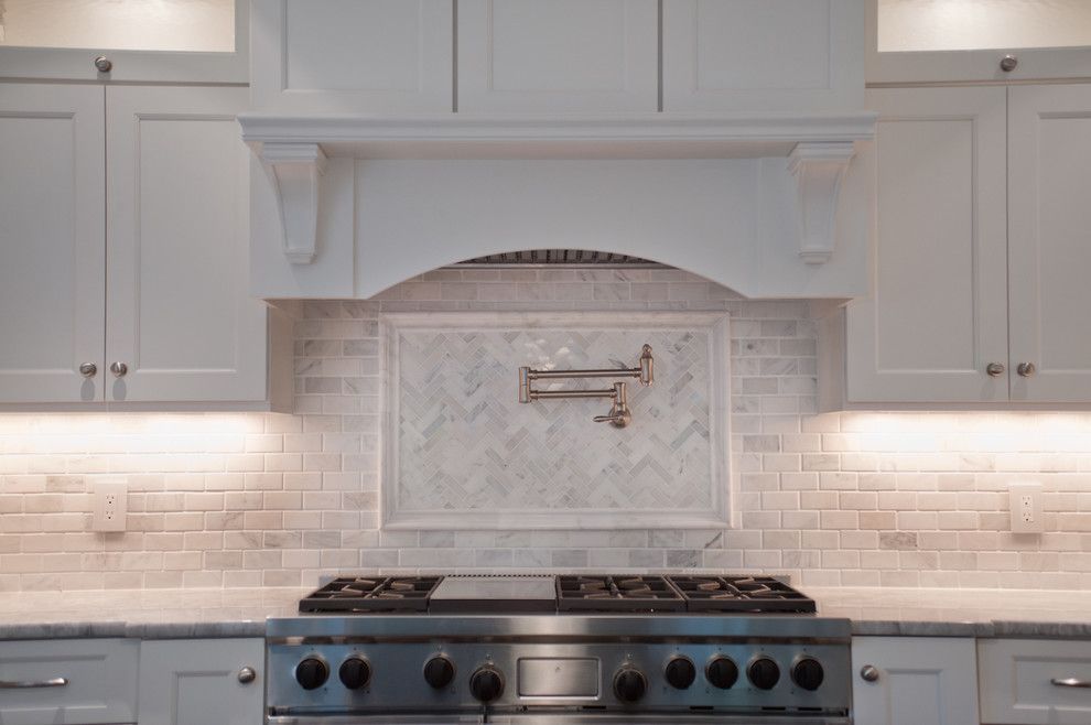 Statuary Marble for a Traditional Kitchen with a Pot Filler and Tenafly Nj Custom Estate by Michelle Winick Design