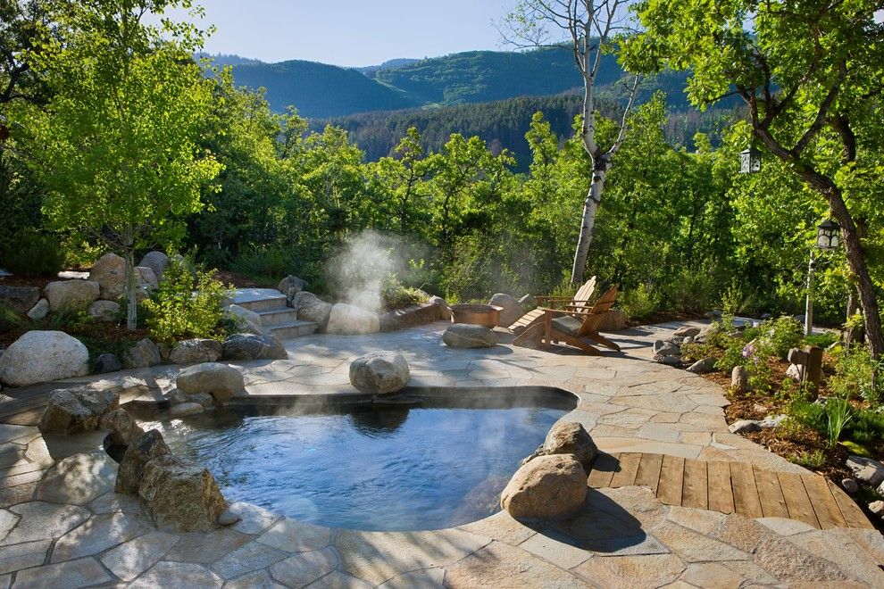 Steamboat Springs Elevation for a Rustic Pool with a Mountain Homes and Steamboat Storm Meadow Drive Mountain/asian Fusion by Trilogy Partners