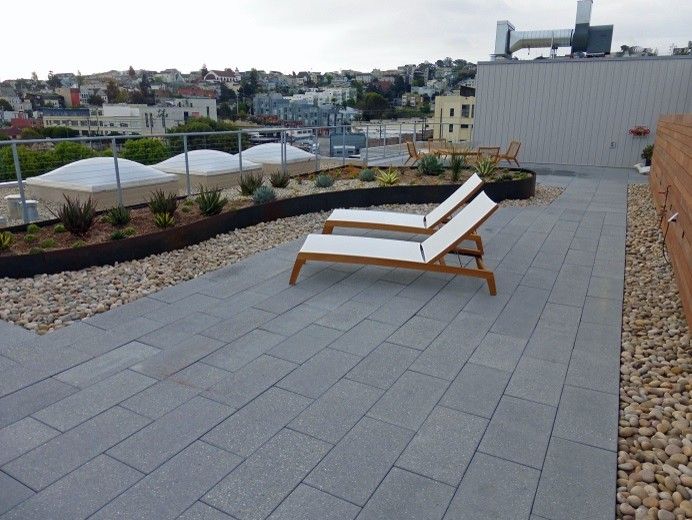 Stepstone Inc for a Contemporary Patio with a Rooftop Pavers and De Haro in San Francisco Ca by Stepstone Inc