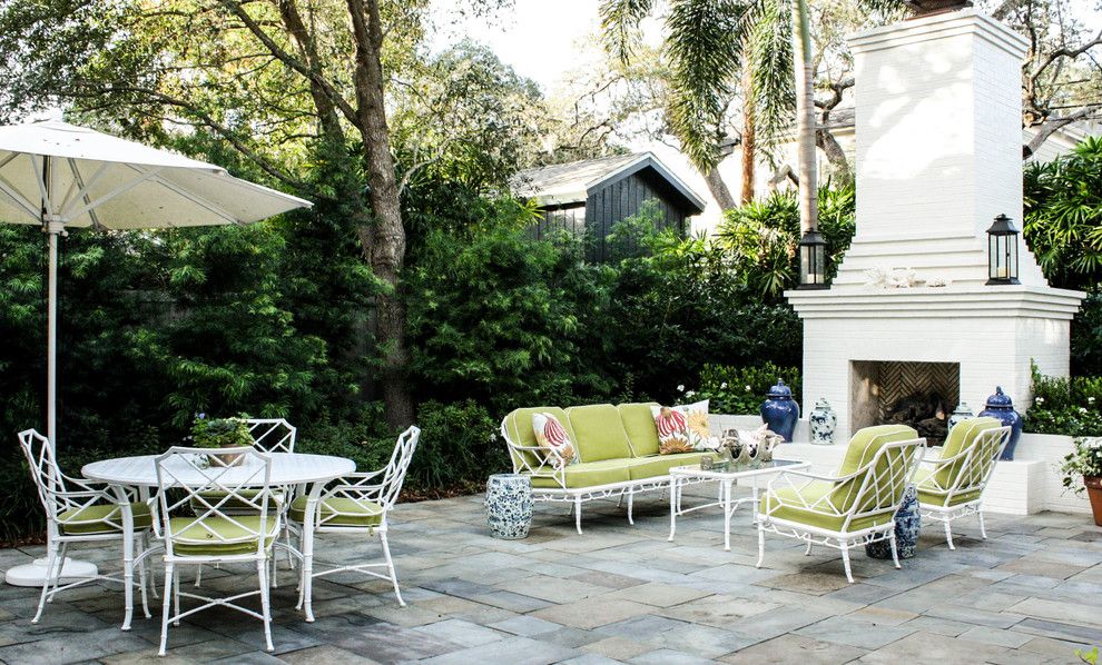 Stone Mart Tampa for a Traditional Patio with a Outdoor Fireplace and Gunning Residence by Mina Brinkey