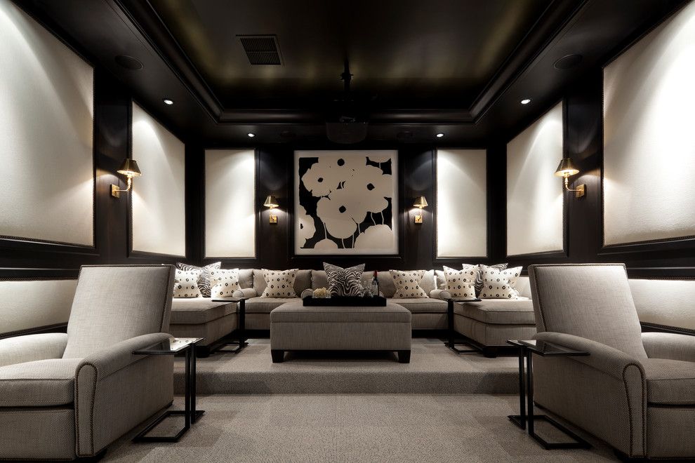 Stony Brook Theater for a Traditional Home Theater with a Media Room and Coral Gables, Florida Home by Eva Quateman Interiors