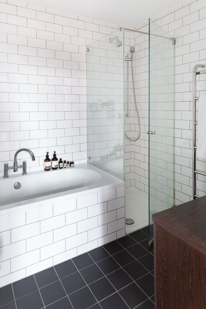 Stowers Furniture for a Scandinavian Bathroom with a Towel Rail and Loft Apartment London by Element Studios